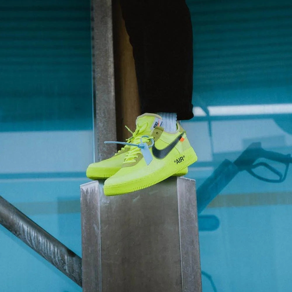 Air Force 1 Low Off White Volt Hyper Jade Cone Black