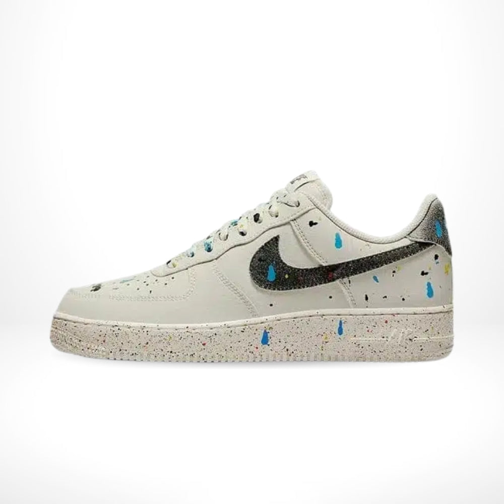 Air Force 1 Low Paint Splatter Light Bone Black Sail